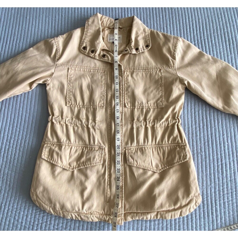 Universal Thread Women's XS Beige Utility Jacket Collared Button Front Casual - Picture 7 of 16